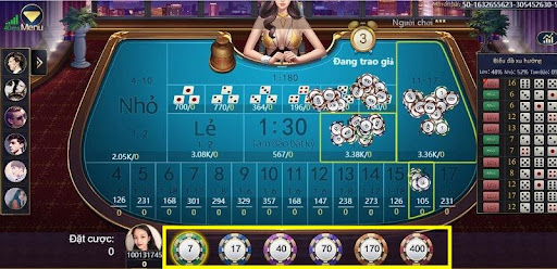 Tỷ lệ cược Game Sicbo trăm người sảnh chiến thắng