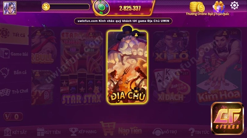 game dau dia chủ siêu hấp dẫn tại cfun68