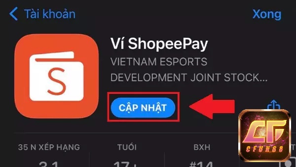 Chọn cập nhật và chờ đợi