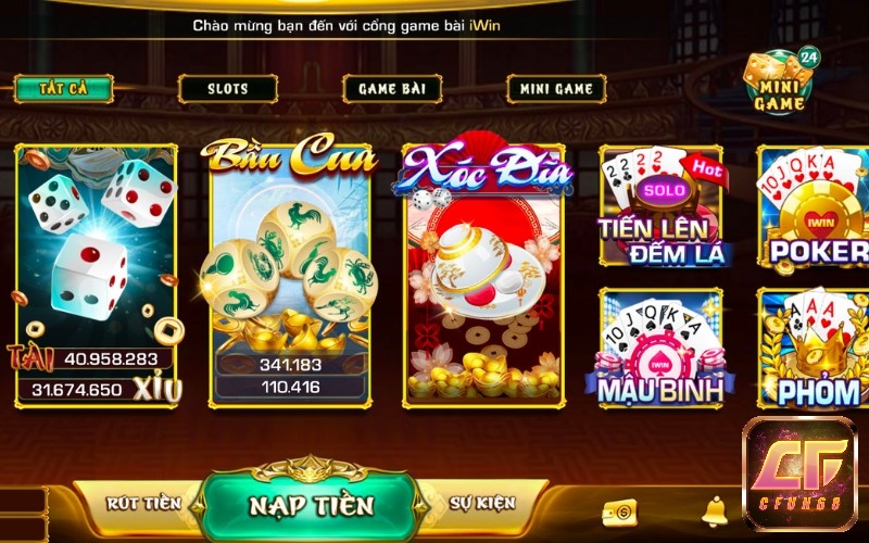 Giới thiệu kho trò chơi đa dạng có mặt tại game bài Iwin