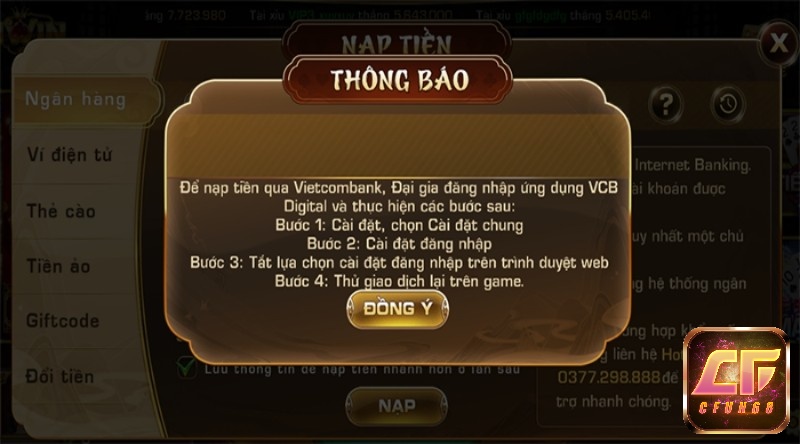 Nap IWIN mien phi thông qua ngân hàng