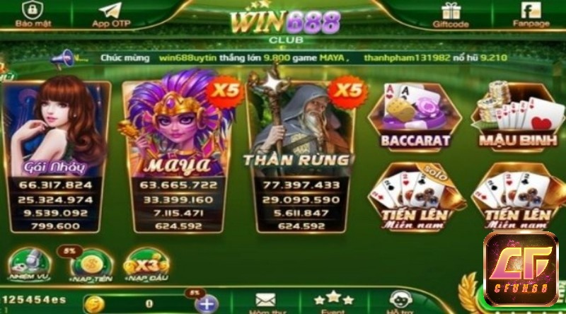 Khám phá các game HOT HIT có tại web game WIN688.clup