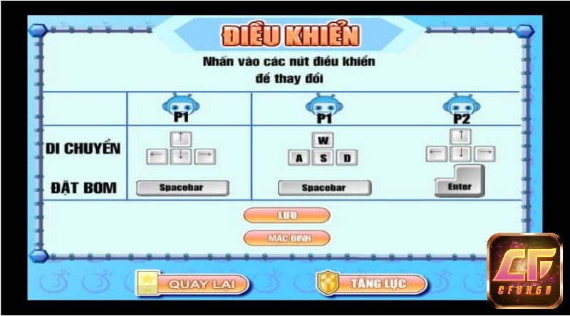 Sử dụng phím để điều khiển nhân vật trong game dat boom mini IT5 cực dễ