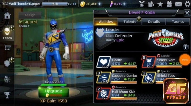 Hiệu ứng kỹ năng game sieu nha Power Rangers: Legacy Wars sống động