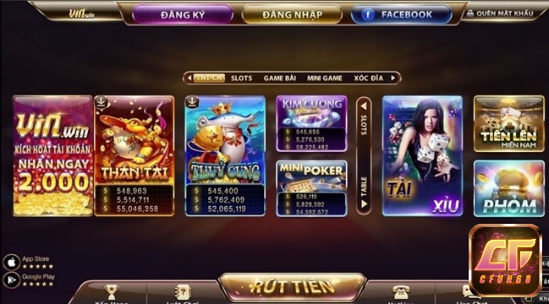 Game win sở hữu kho game phong phú thu hút cược thủ