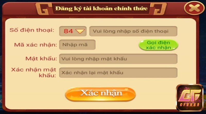 Đăng ký tài khoản tham gia vongquaymayman cf68