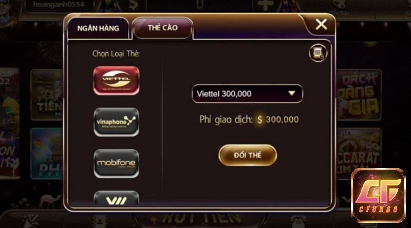 Các bước nạp tiền vào tài khoản game bai No hu Club