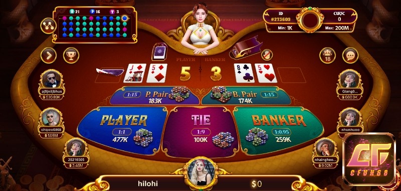 Tham gia game bài hấp dẫn Baccarat trên cổng game CFun68