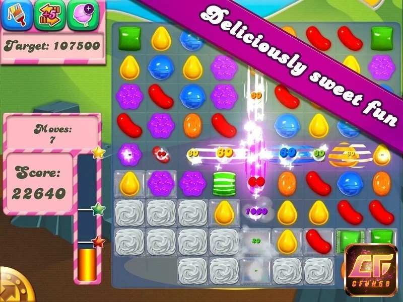 Đồ họa trong game Candy Crush Saga rất bắt mắt và sáng sủa