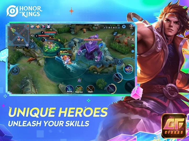 Lối chơi của tựa game Honor of Kings / Arena of Valor tương tự với các tựa game MOBA khác