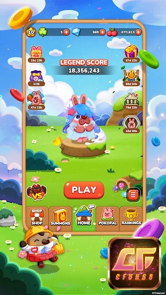 Đồ họa trong game LINE Pokopang là một bữa tiệc màu sắc