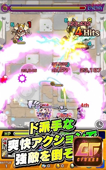 Game Monster Strike cung cấp nhiều chế độ chơi như đơn lẻ và nhóm bạn bè