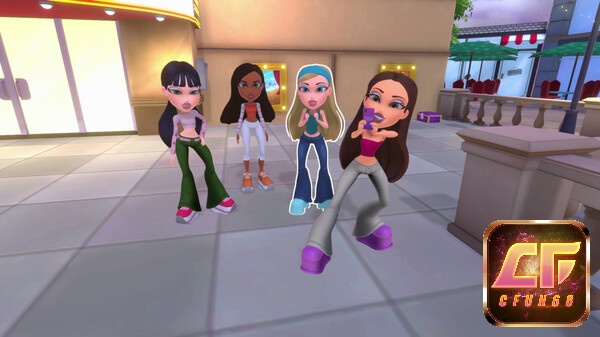 Đồ họa trong game Bratz: Flaunt Your Fashion thể hiện một thế giới thời trang rực rỡ và sôi động