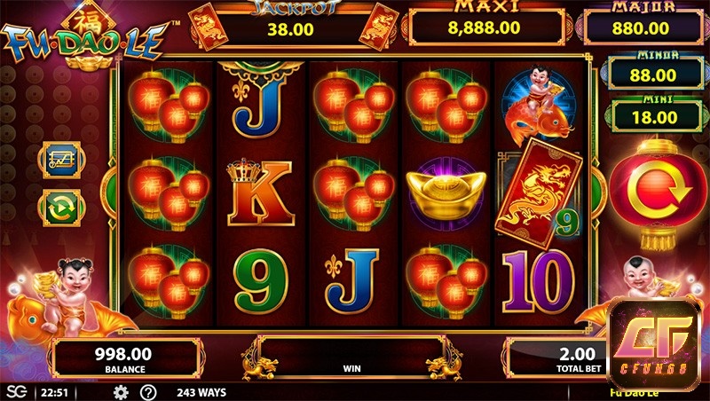 Fu Dao Le là một slot game lấy chủ đề về văn hóa Trung Hoa hấp dẫn