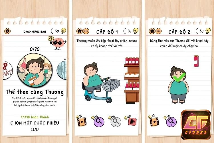 Game Brain Test 2 cung cấp các cấp độ chơi khác nhau cho người chơi trải nghiệm