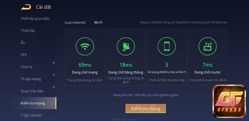 Kiểm tra tốc độ internet trước vào trận game nhé!