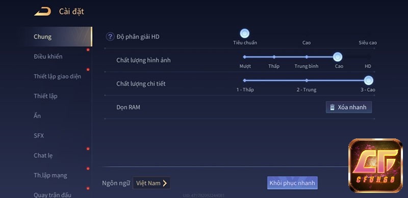 Tùy chỉnh cài đặt Liên Quân: Điều chỉnh đồ họa và âm thanh