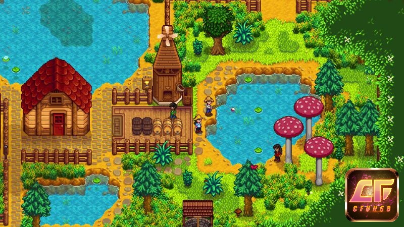 Game thủ tự do trồng trọt hoặc chăn nuôi tại thị trấn Stardew Valley